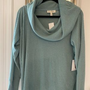 NWT Jessica Simpson Maternity waffle knit cowl neck sweater (size 1X)